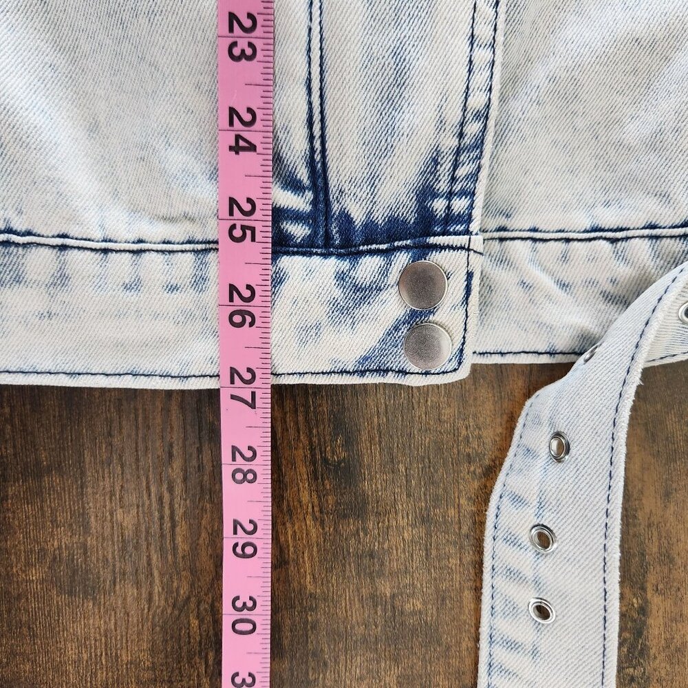 Forever 21 Acid Wash Zip Up Jean Jacket, Sm, Retro, 80's, Stranger Things Vibes - Picture 7 of 9